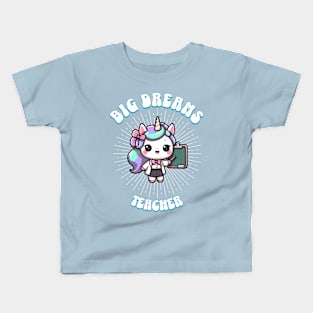 Big Dreams Teacher Unicorn Ocean Edition Kids T-Shirt